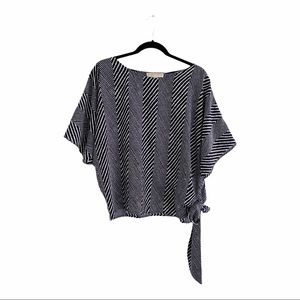 MICHAEL Michael Kors Side Tie Stripped Top M